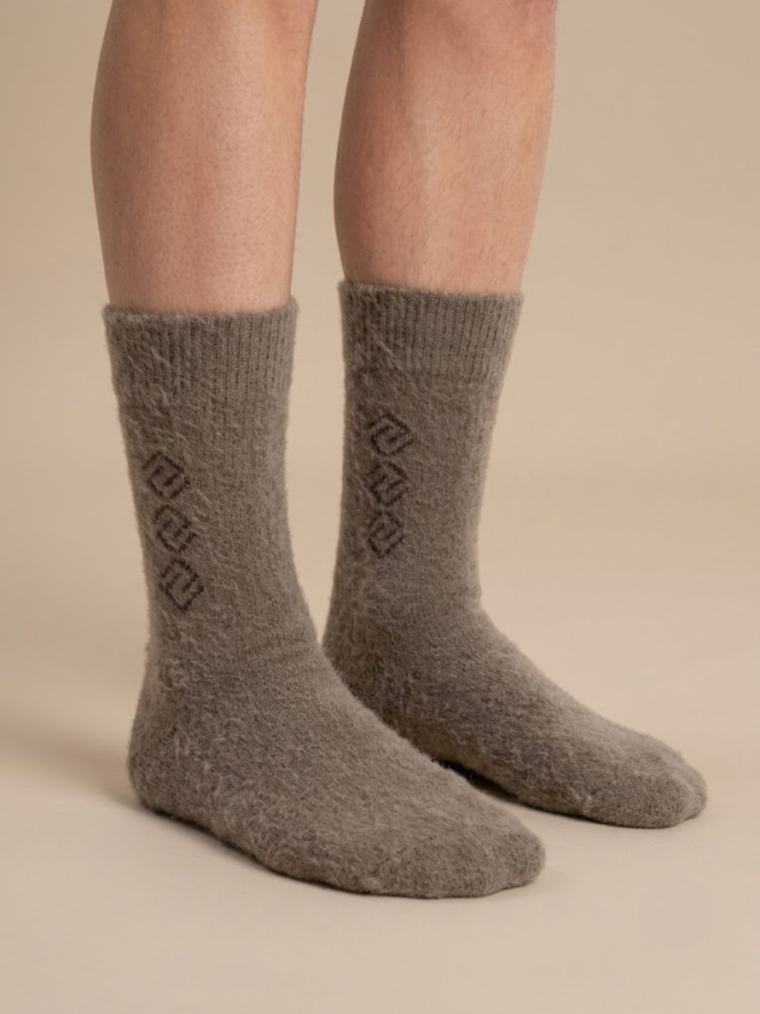 Cdeck Men’s Hair Wool Winter Socks | Soft & Warm | daily wear socks |Light Brown | Single Pair