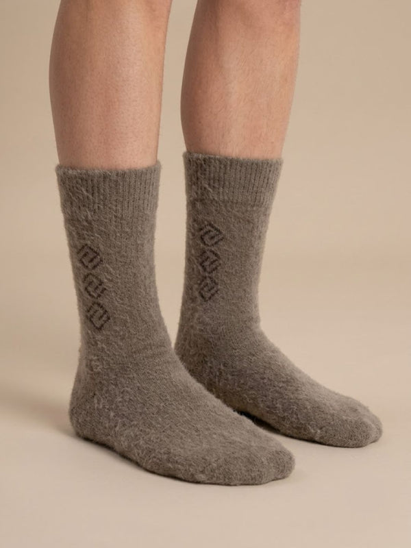 Cdeck Men’s Hair Wool Winter Socks | Soft & Warm | daily wear socks |Light Brown | Single Pair
