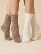 Cdeck Women’s Soft & Warm Woolen Fuzzy Socks | Cozy Thick Winter Socks for Women | Brown & White Combo