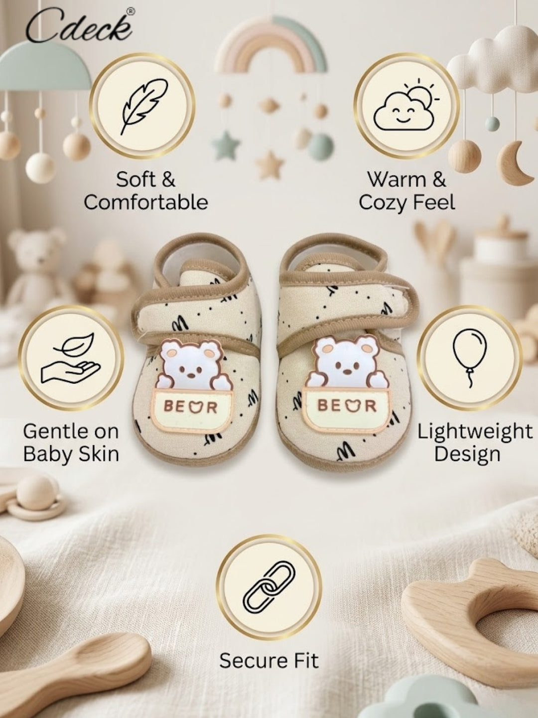 Cdeck Summer Booties for Kids | Soft & Breathable Baby Booties | 3-18 months