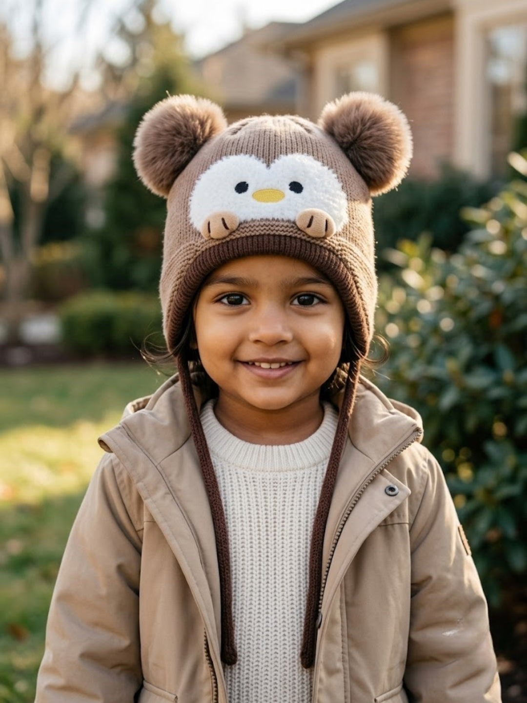 Cdeck Kids Woolen Winter Cap for Boys & Girls | Warm & Comfortable Winter Wear | 2–4 Years |Brown