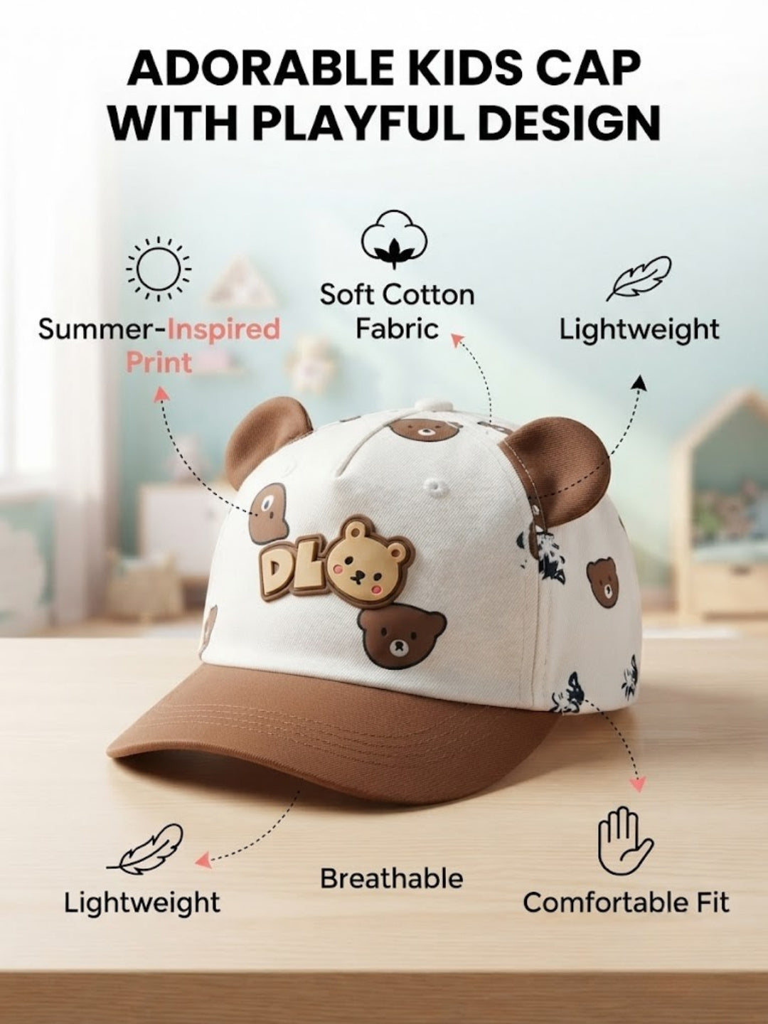 Cdeck Kids Cotton Cap for Boys & Girls