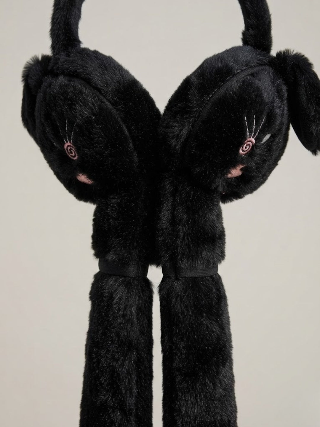 Cdeck Velvet Bunny Earmuffs for Girls & Women, Soft Warm Winter Earmuffs with Long Hanging Ear Covers, Free Size