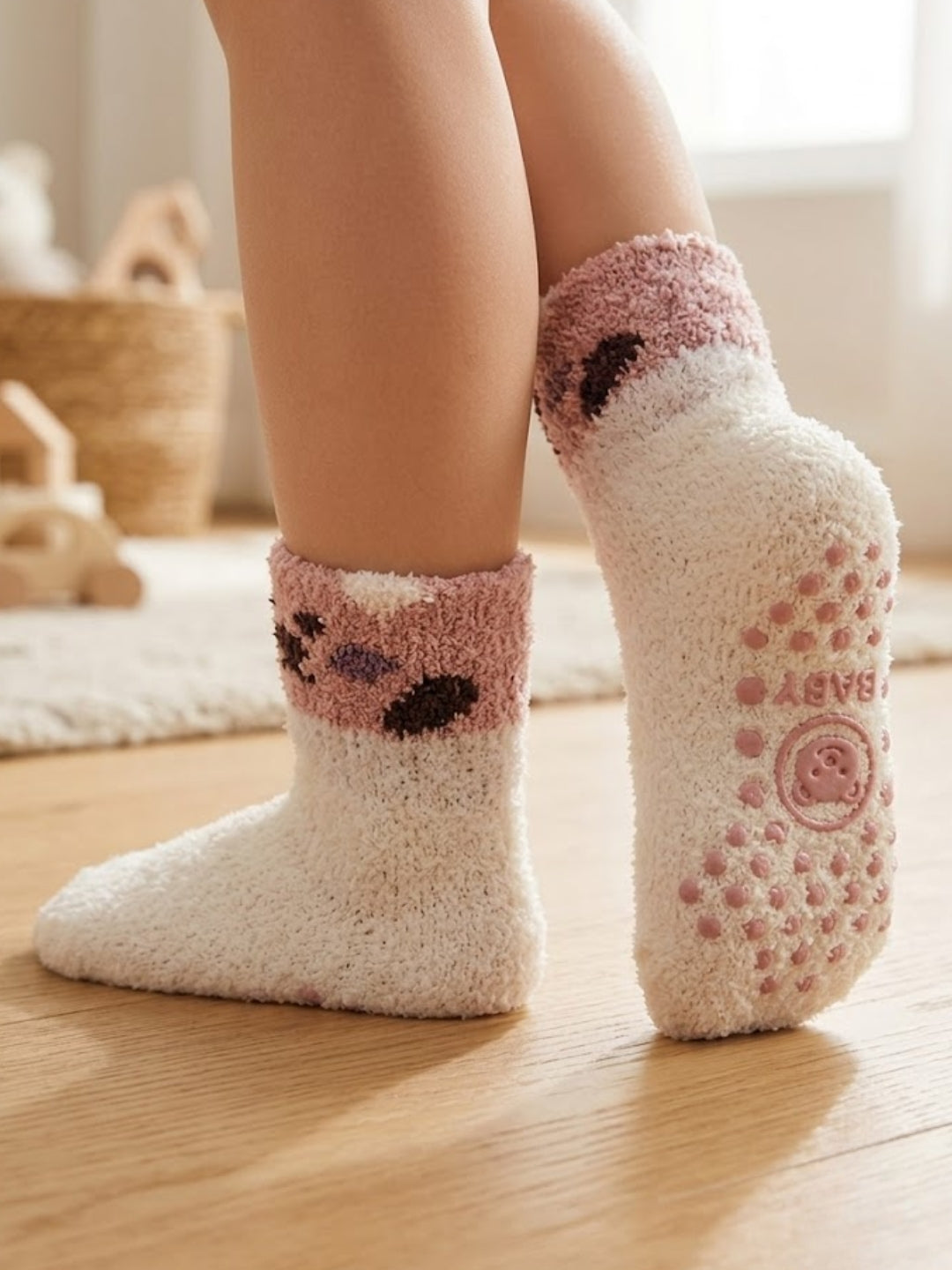 Cdeck Kids Winter Woolen Socks for Baby Boys & Girls | Soft Fuzzy Warm Socks with Anti-Skid Sole  | 0–4 Years | Pack of 3