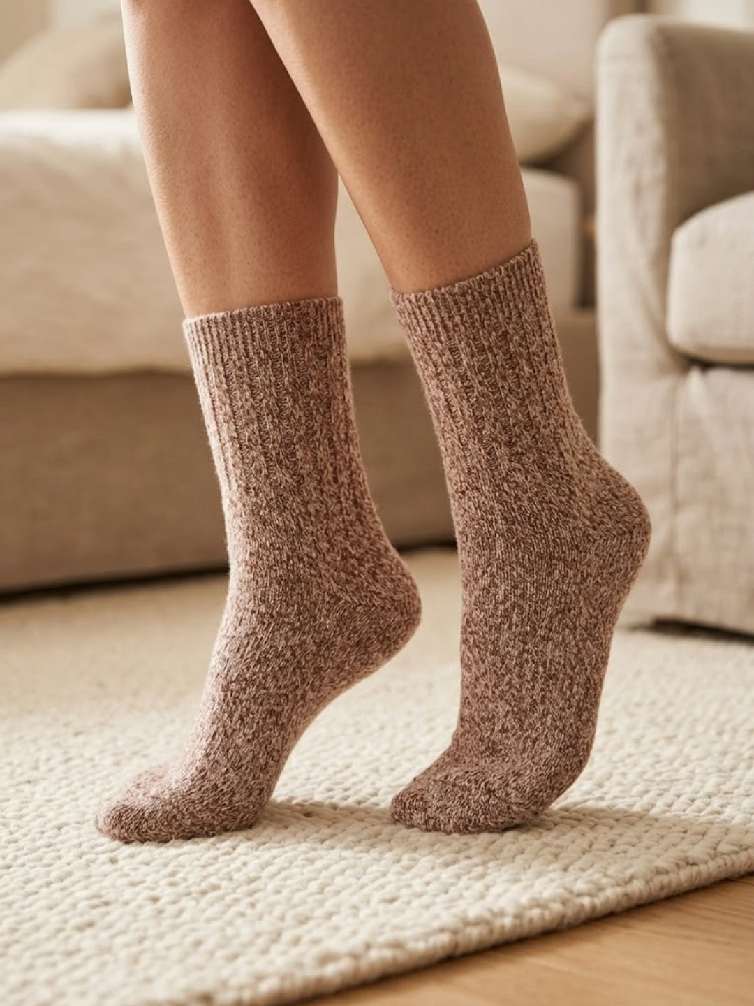 Cdeck Women’s Premium Fuzzy Socks – Soft Warm Winter Socks | Free Size | Brown