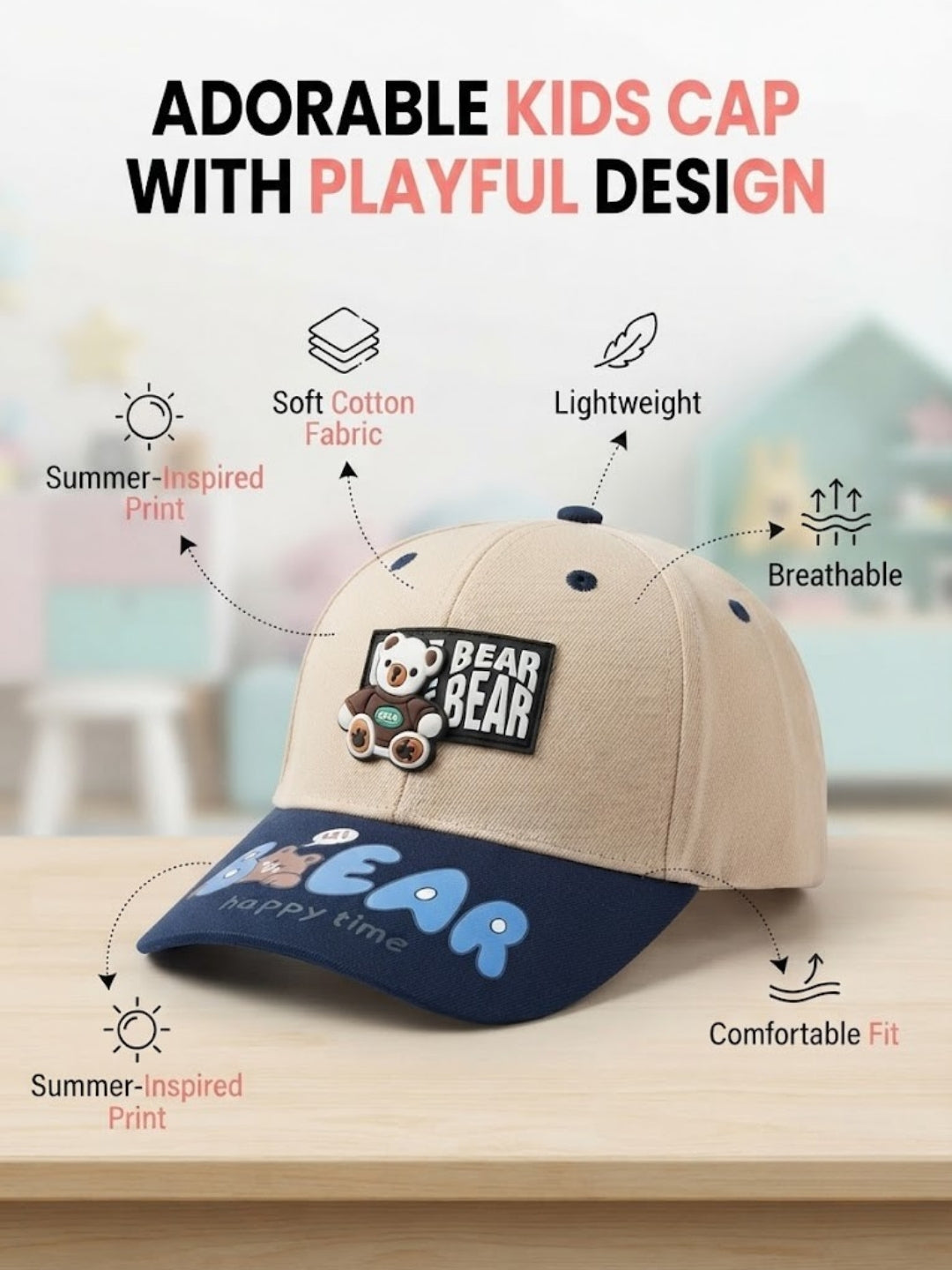 Cdeck Kids Cotton Cap for Boys & Girls