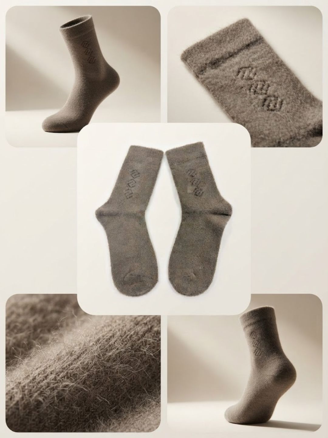 Cdeck Men’s Hair Wool Winter Socks | Soft & Warm | daily wear socks |Light Brown | Single Pair