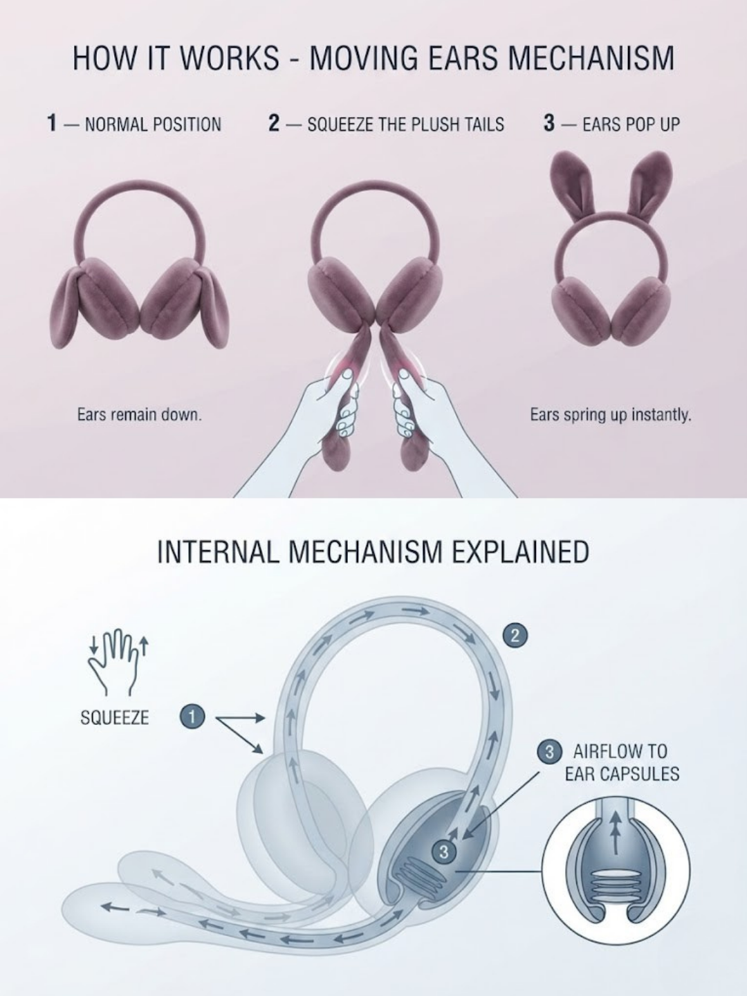 Cdeck Velvet Earmuffs for Girls & Women, Soft Warm Winter Earmuffs with Long Hanging Ear Covers, Free Size