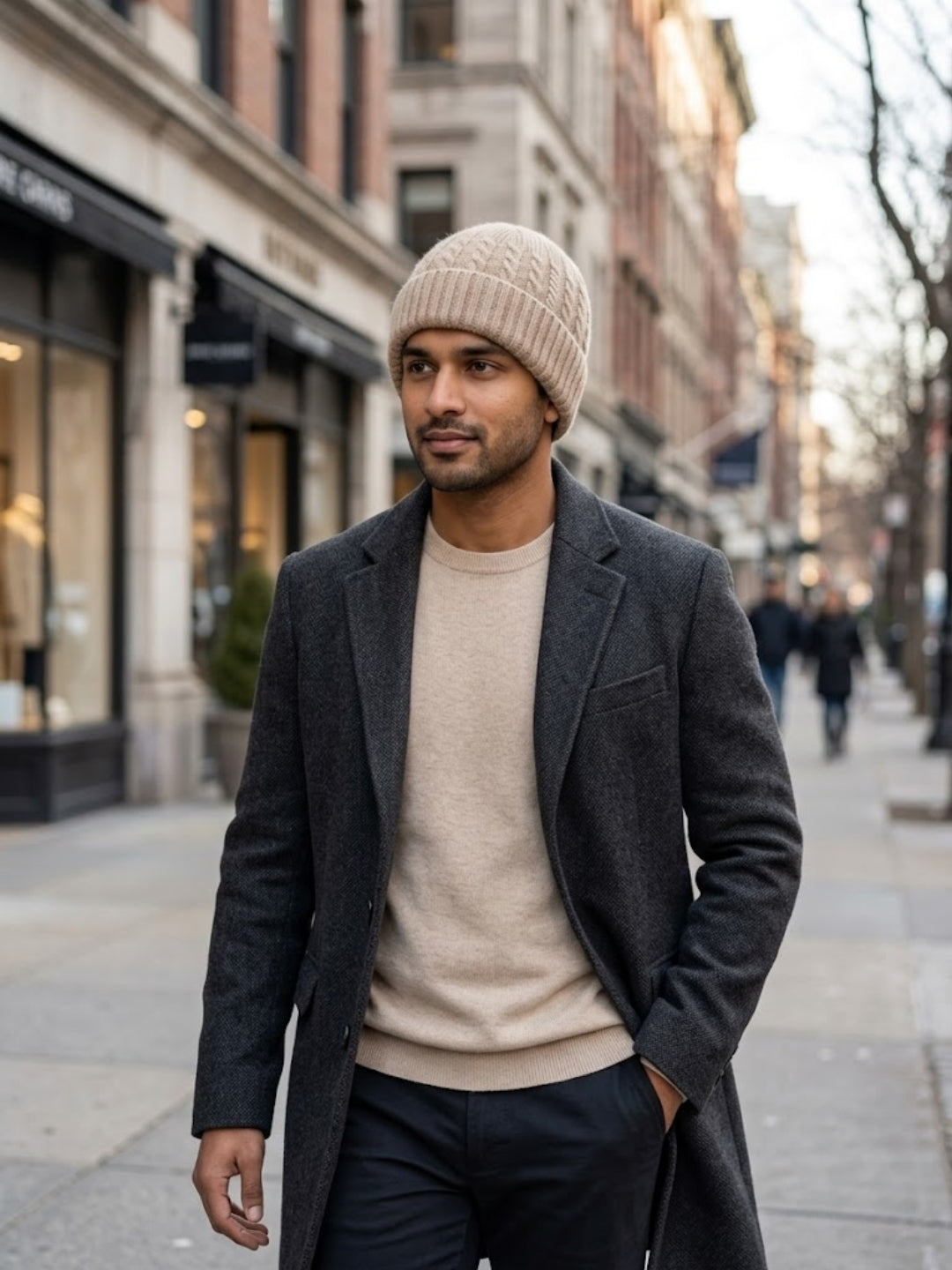 Cdeck Men’s Winter Woolen Cap | Ribbed Knit Beanie | Free Size | Soft & Warm | Brown