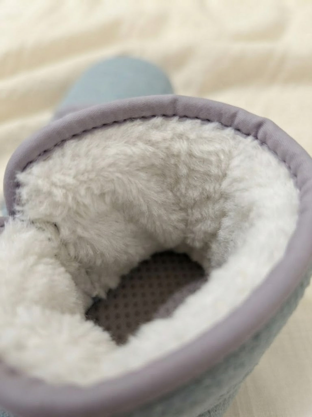 Cdeck Baby Winter Woolen Booties for Boys & Girls, Soft Warm Fleece Ankle Booties with Velcro Strap, 3-9 Months