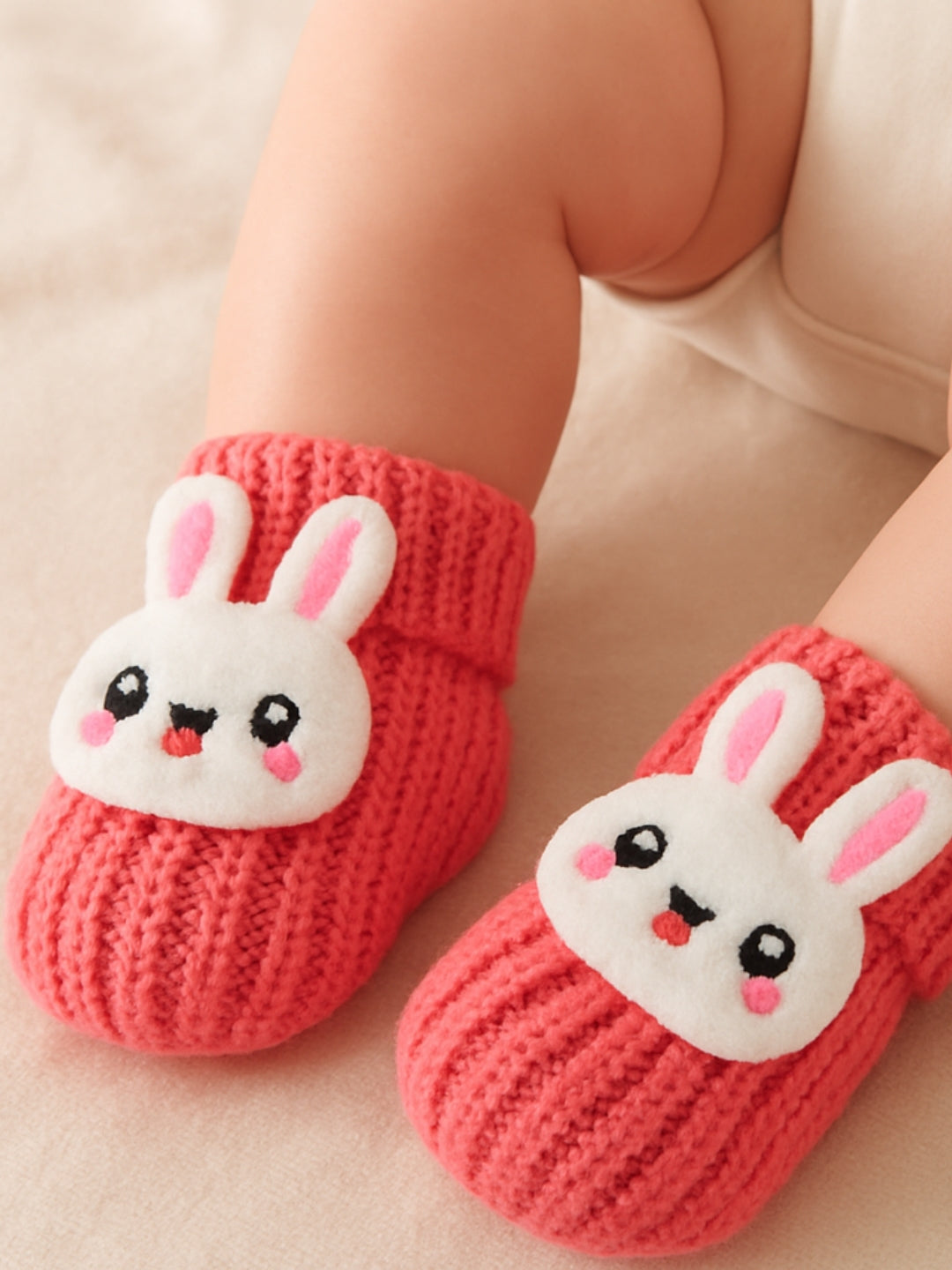 Cdeck Hand Knitted Baby Woolen Booties | Soft, Warm & Comfortable Newborn Footwear | 0–12 Months