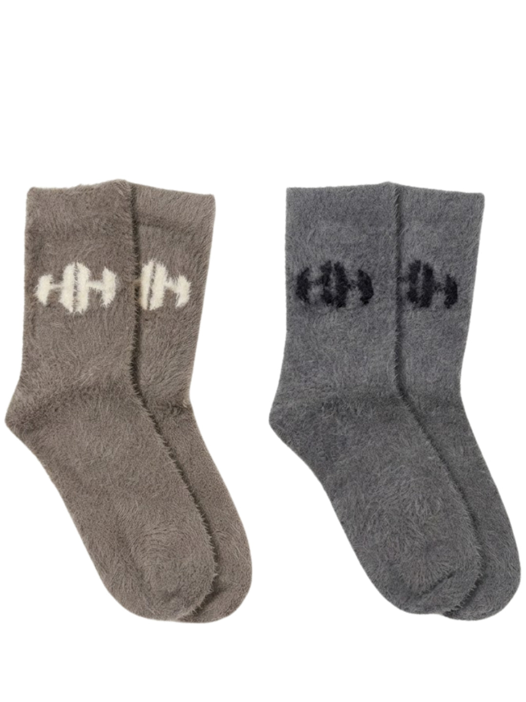 Cdeck Men’s Hair Wool Winter Socks | 2 Pair Combo | Soft, Warm, Fuzzy & Stretchable | Brown & Grey