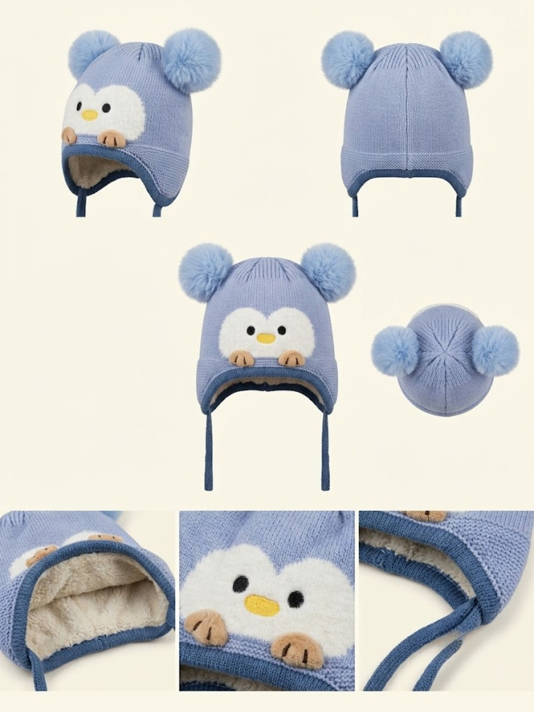 Cdeck Kids Woolen Winter Cap for Boys & Girls | Warm & Comfortable Winter Wear | 2–4 Years |  Blue