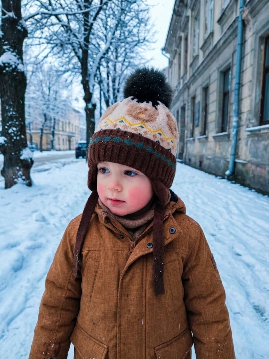 Cdeck Kids Winter Woolen Cap for Boys & Girls | Warm, Soft & Comfortable | 2–4 Years