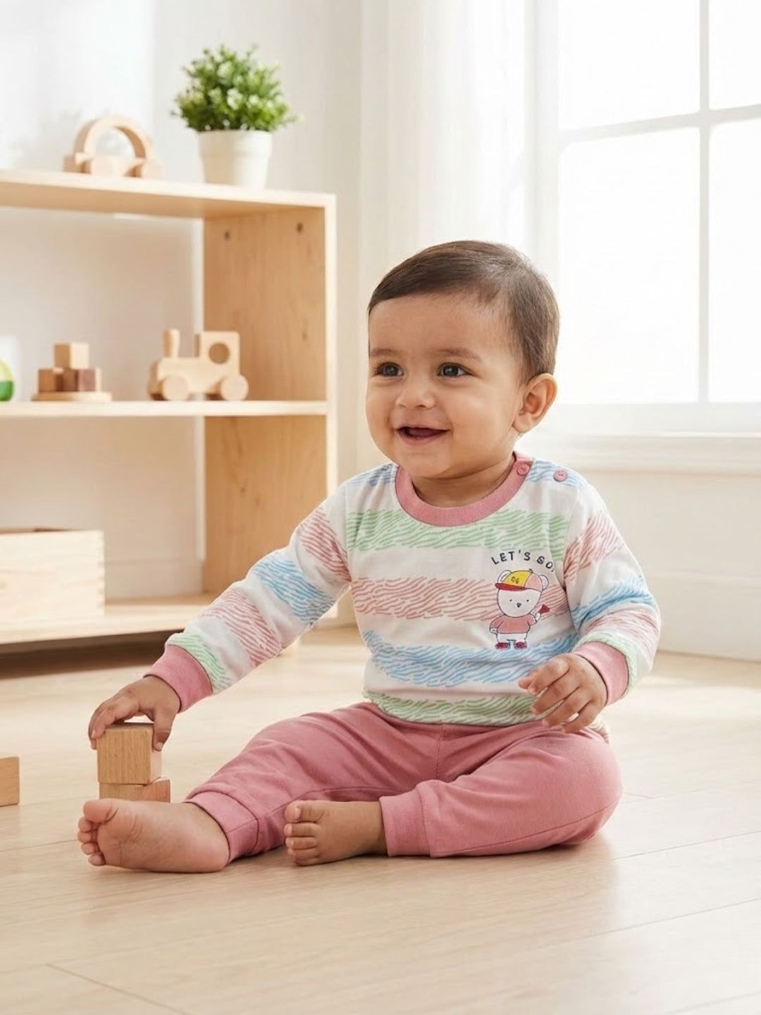 Cdeck Baby Full Sleeve T-Shirt & Pants Set | Comfortable & Stylish Baby Clothing