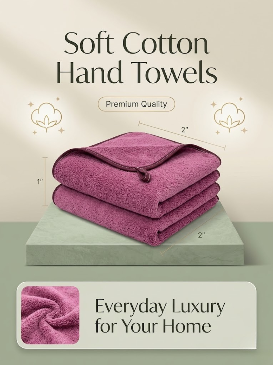Cdeck Premium Cotton Hand Towel | Soft, Absorbent & Comfortable Everyday Use