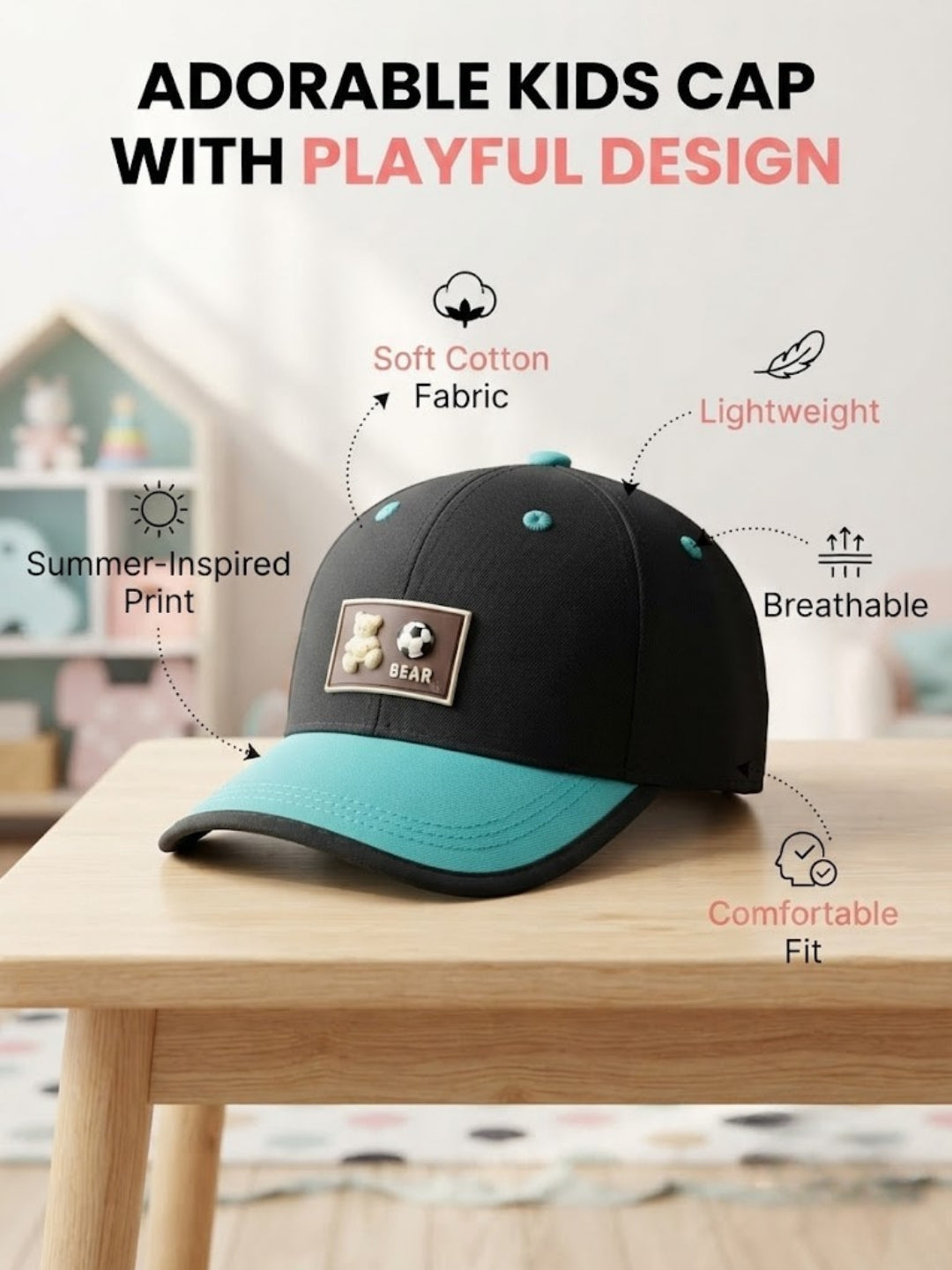 Cdeck Kids Cotton Cap for Boys & Girls