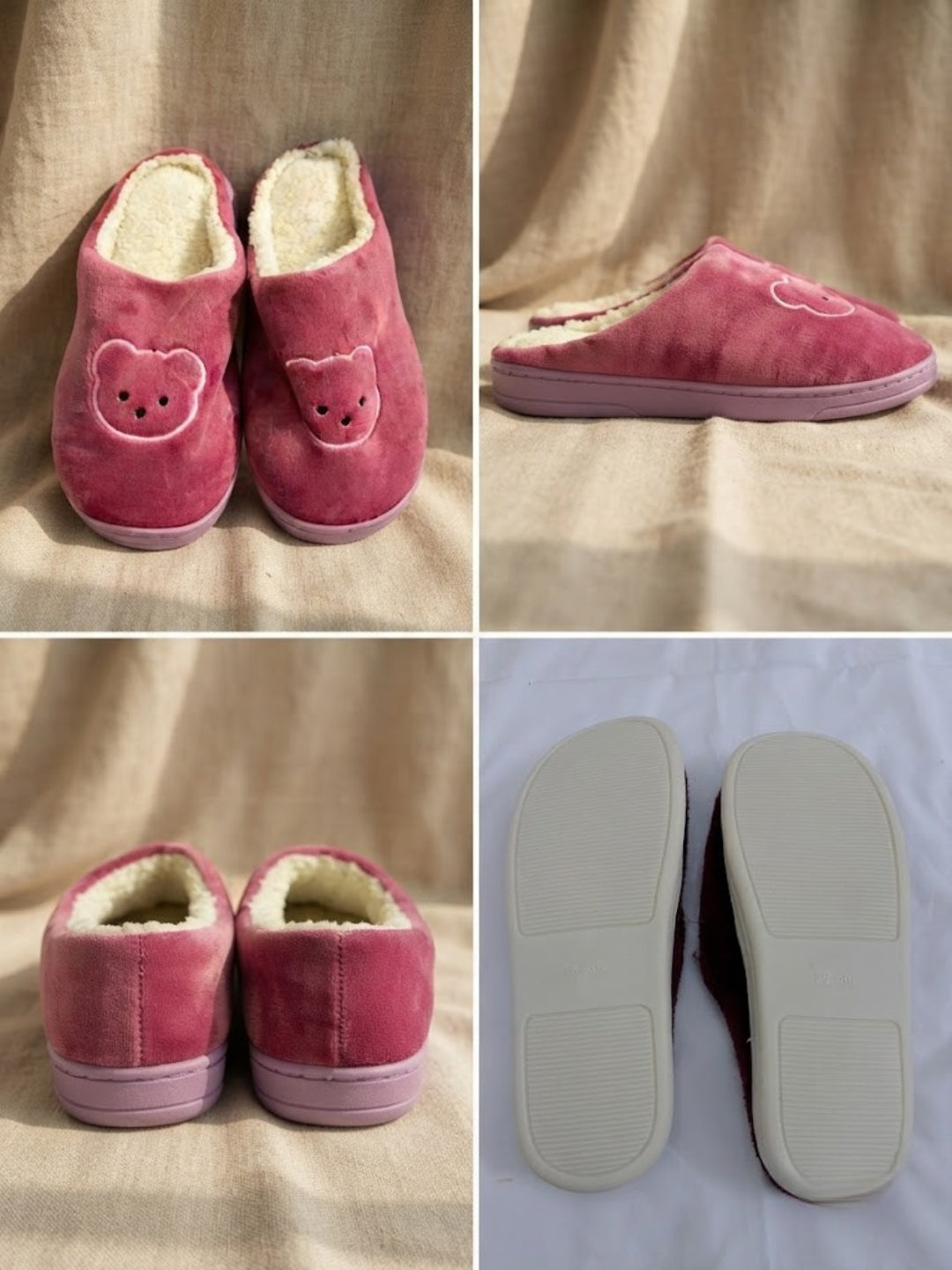 Cdeck Women’s Fuzzy Winter Slippers | Soft Plush  Slippers for Comfort & Warmth | Free Size | Pink