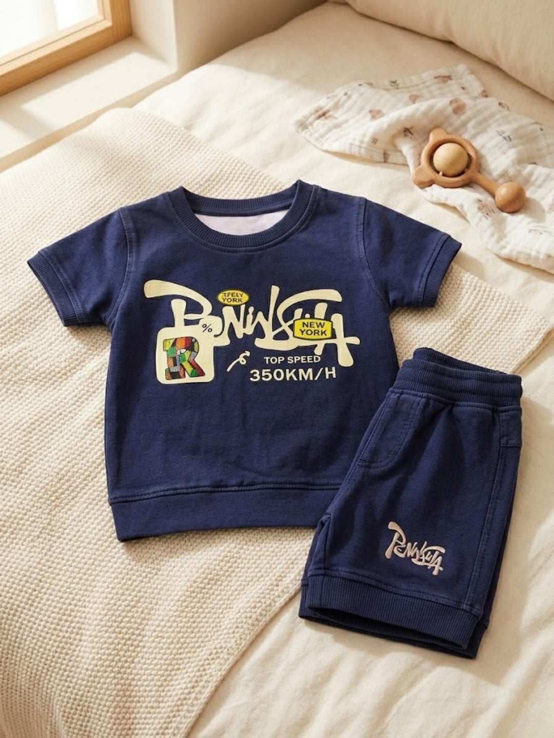 Cdeck Baby Cotton T-Shirt & Shorts Set | Half Sleeve, Soft & Comfortable Baby Wear