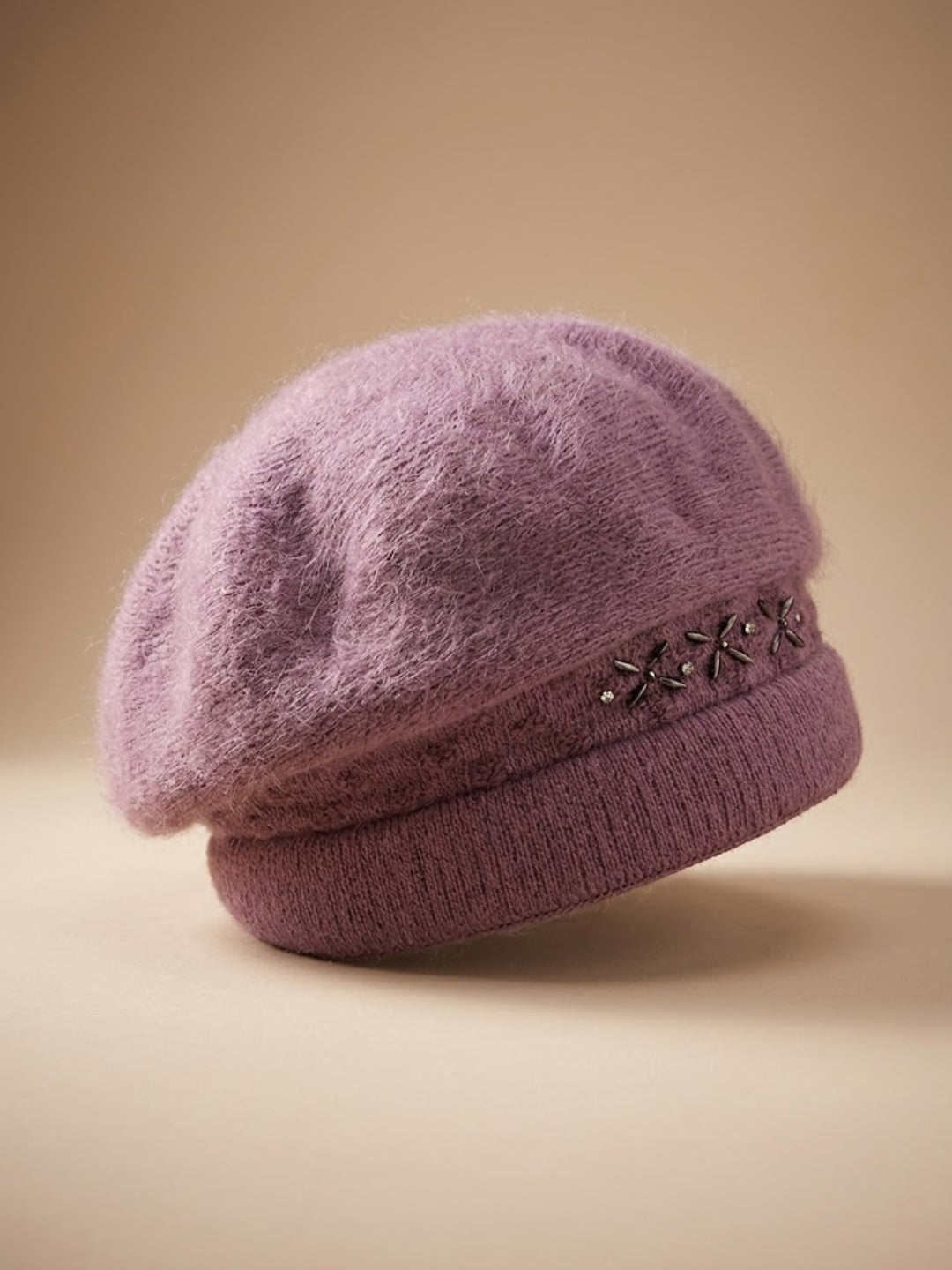 Cdeck Women Woolen Cap | Soft Knitted Winter Beanie for Women | Warm & Stylish Winter Wear | Free Size| Dusty Rose