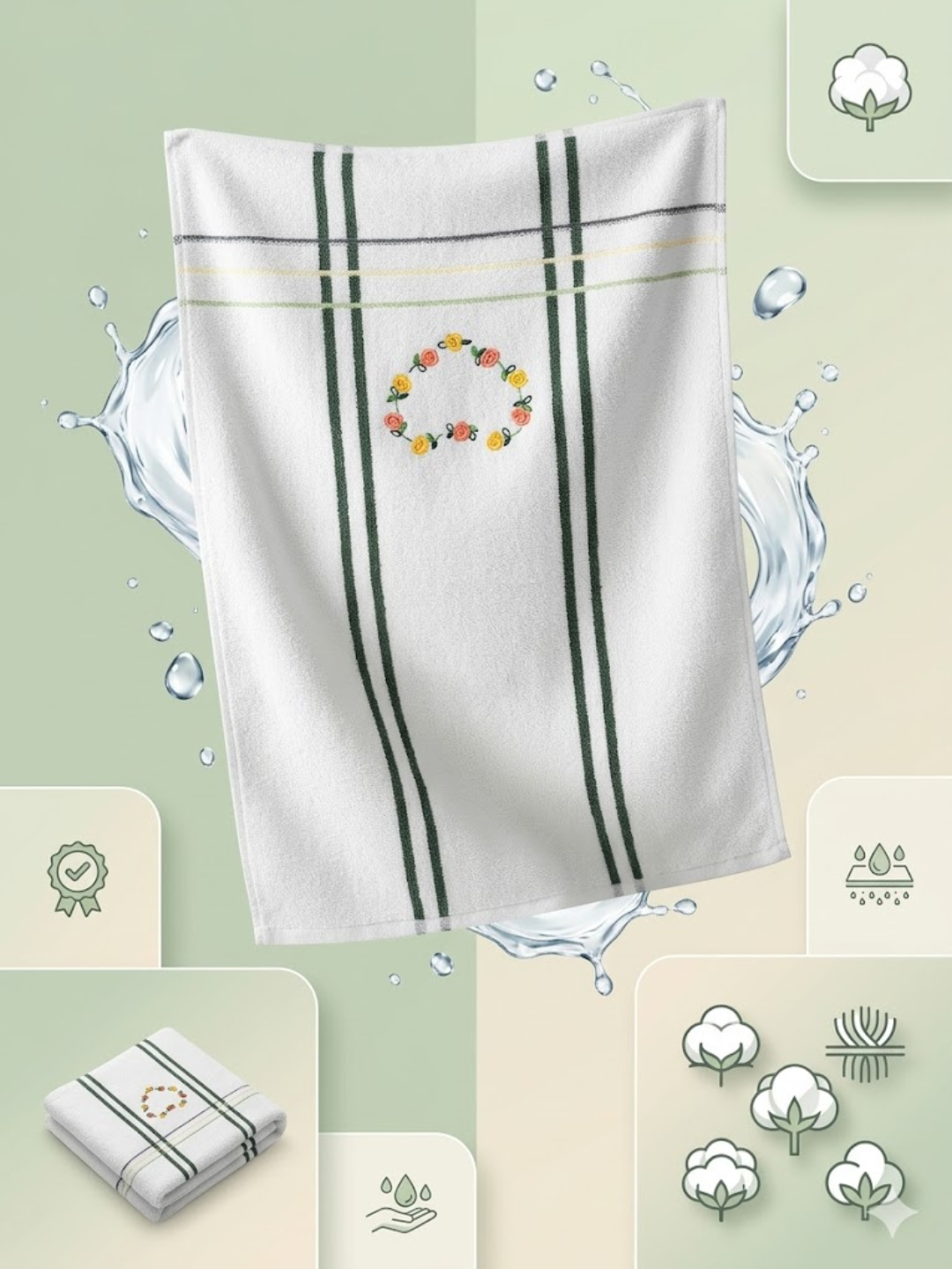 Cdeck Premium Cotton Hand Towel | Soft, Absorbent & Comfortable Everyday Use