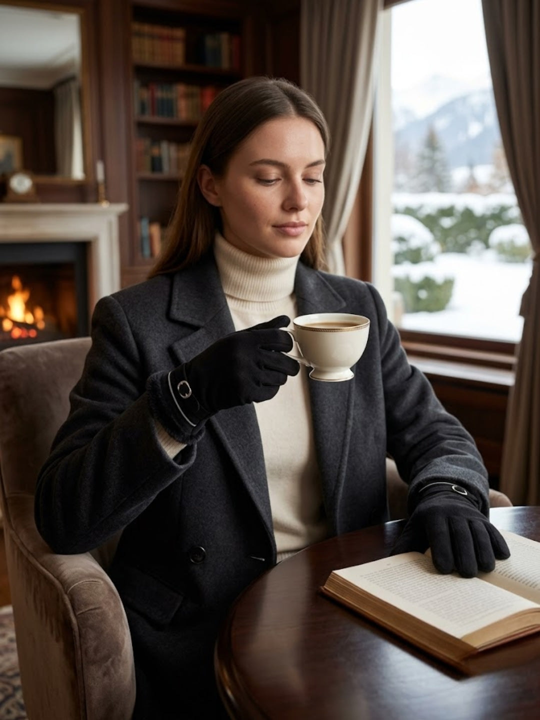 Cdeck Women’s Woolen Gloves | Warm Winter Gloves | Touchscreen Friendly | Free Size | Black