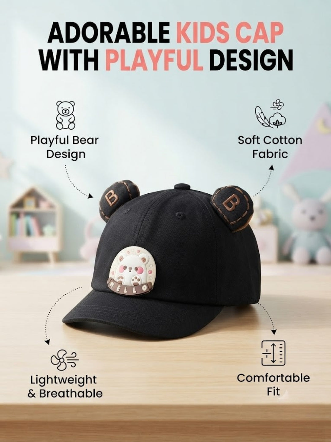 Cdeck Kids Cotton Cap for Boys & Girls