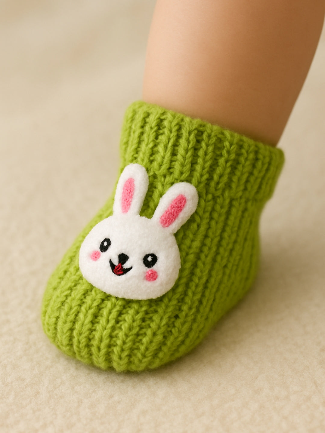 Cdeck Hand Knitted Baby Woolen Booties | Soft, Warm & Comfortable Newborn Footwear | 0–12 Months