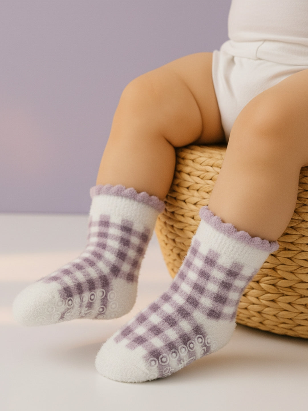 Cdeck Kids Rabbit Wool Anti-Slip Socks | Warm, Soft & Comfortable Winter Wear | 0-4 Years