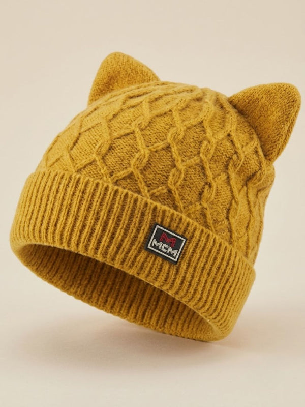 Cdeck Kids Woolen Winter Cap with Cute Cat Ear Design | Soft, Warm & Comfortable | 2–4 Years