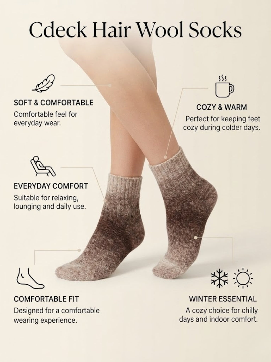 Cdeck Women's Low Cut Socks | Soft Cozy Warm Winter Ankle Socks | Comfortable Casual Everyday Socks