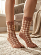Cdeck Women’s Premium Rabbit Hair Wool Split-Toe Warm Winter Socks –| Free size |Brown & Cream