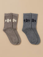 Cdeck Men’s Hair Wool Winter Socks | 2 Pair Combo | Soft, Warm, Fuzzy & Stretchable | Brown & Grey
