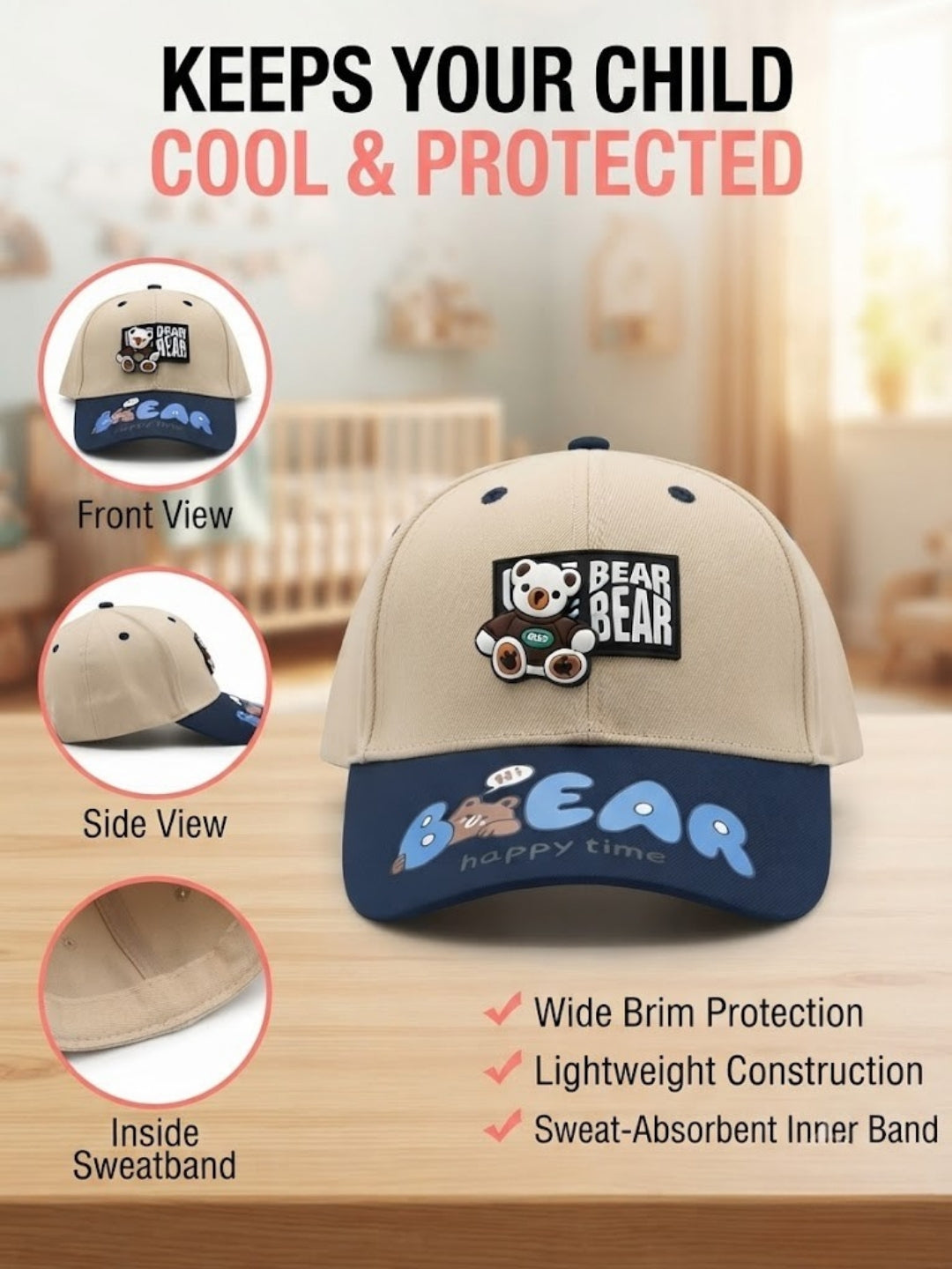 Cdeck Kids Cotton Cap for Boys & Girls