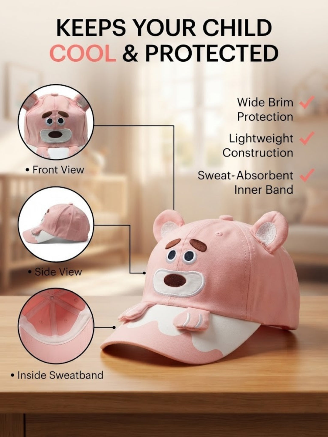 Cdeck Kids Cotton Cap for Boys & Girls