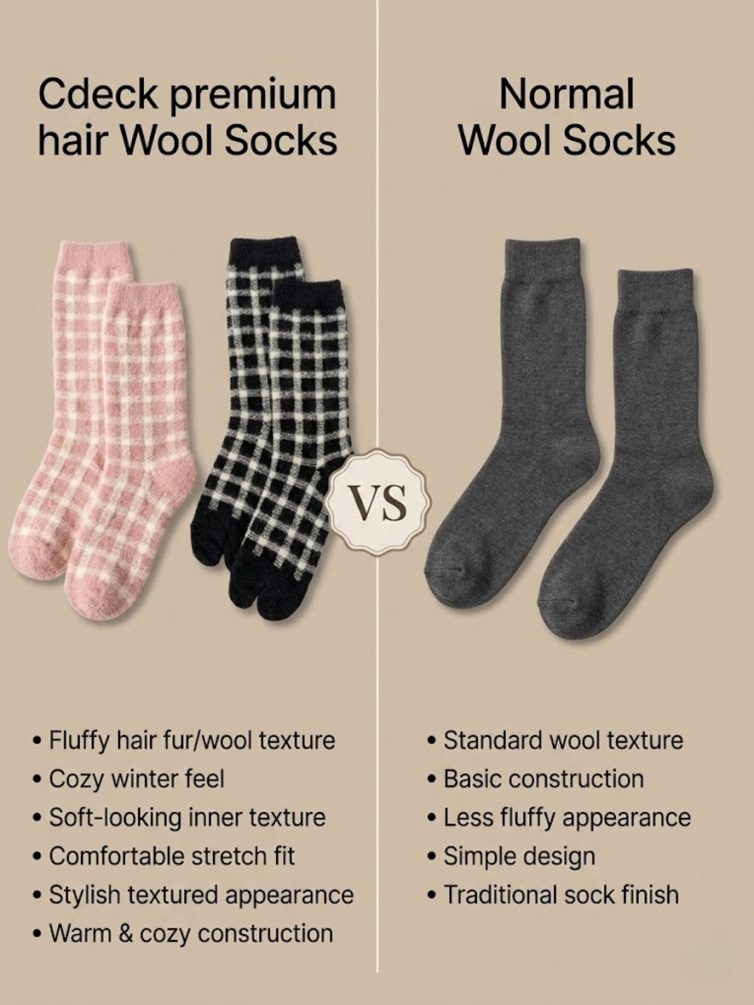 Cdeck Women’s Premium Soft Fuzzy Checkered Warm Winter Socks Combo for Women | Free Size | Pink & Black