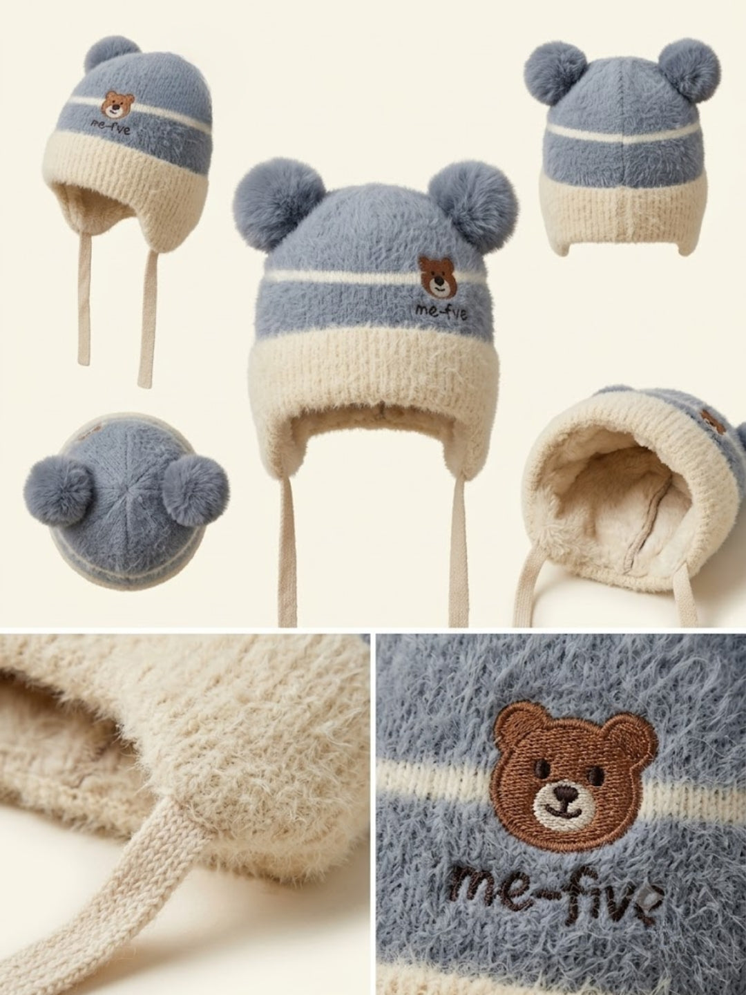 Cdeck Kids Woolen Winter Cap for Boys & Girls | Warm & Comfortable Winter Wear | 2–4 Years | Blue