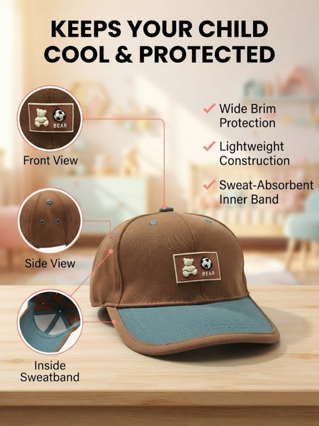 Cdeck Kids Cotton Cap for Boys & Girls
