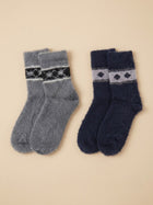 Cdeck Men’s Premium Hair Wool Winter Socks Combo| Soft, Warm & Comfortable Free Size | Grey & Navy Blue