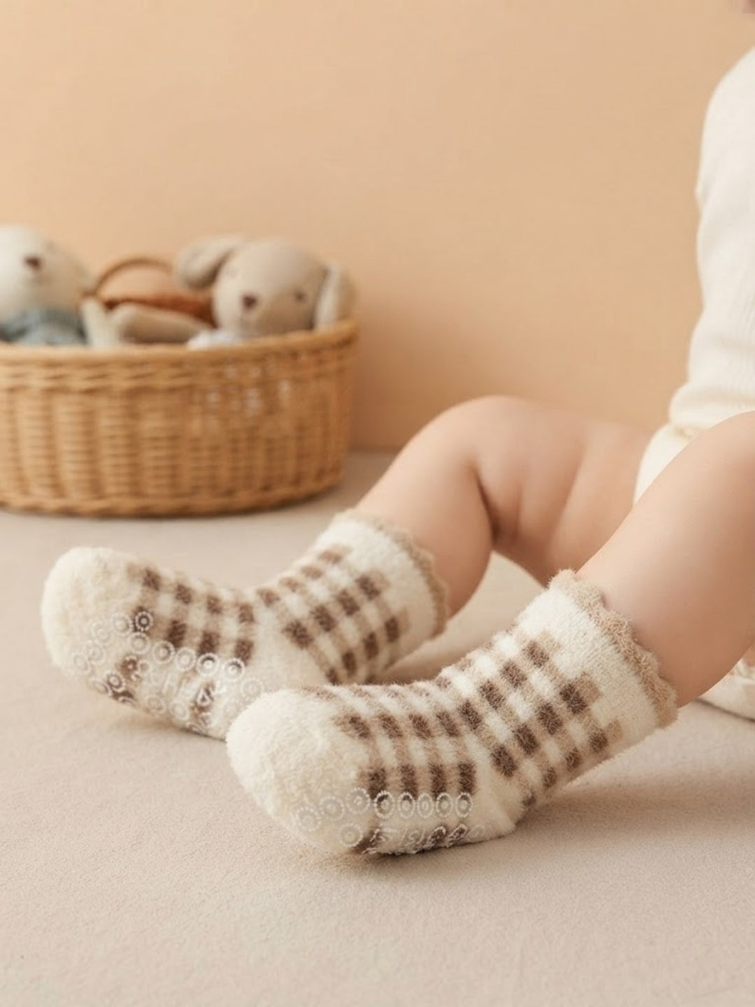 Cdeck Kids Winter Woolen Socks | Rabbit Hair Wool Soft Warm Stretchable Socks for Boys & Girls | 0–4 Years | Pack of 3 | Multicolor