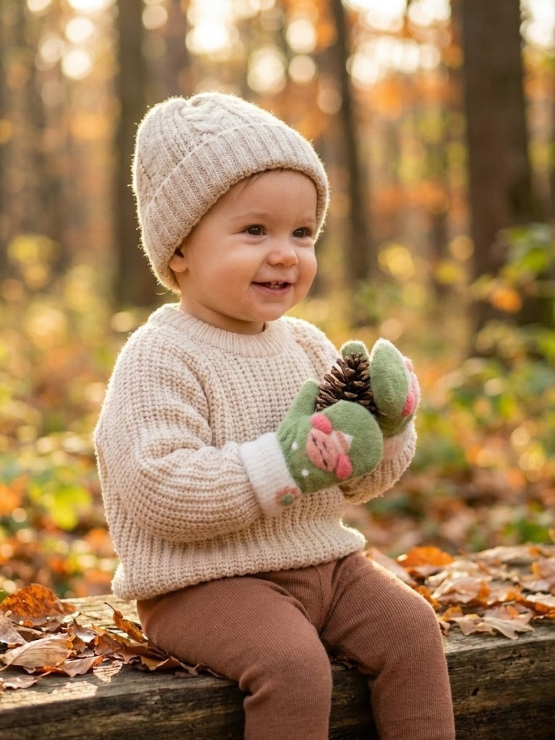 Cdeck Baby Woolen Winter Gloves for Boys & Girls | Soft, Warm & Comfortable | 0–12 Months