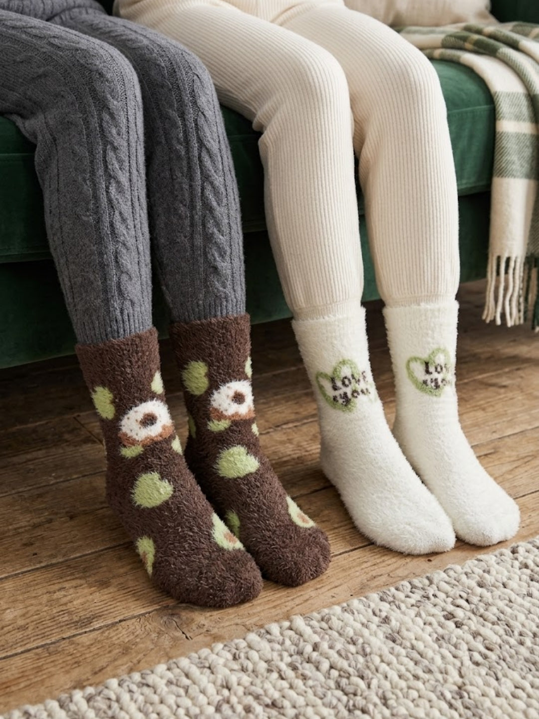 Cdeck Women’s Soft & Warm Fuzzy Winter Socks with Cozy Fluffy Fabric | Free Size | Brown & Cream