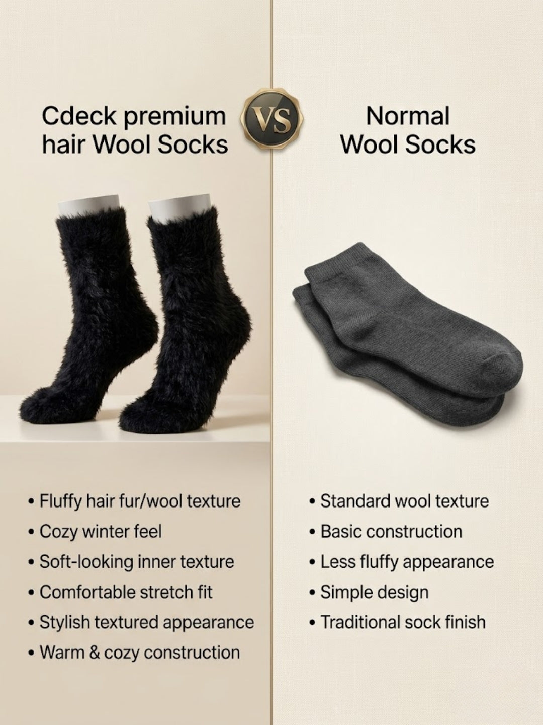 Cdeck Women’s Soft & Warm Fuzzy Socks | Cozy Thick Plush Winter Socks for Women | Black
