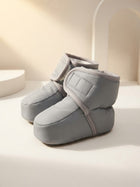 Cdeck Baby Woolen Winter Booties for Boys & Girls, Soft Warm Fleece Booties with Adjustable Strap, 3-9 Months