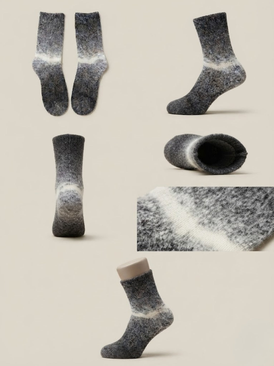 Cdeck Unisex Fuzzy Winter Socks Combo –|Soft Warm Plush Socks for Men & Women | Cozy Winter Socks | Free Size | Grey & Blue