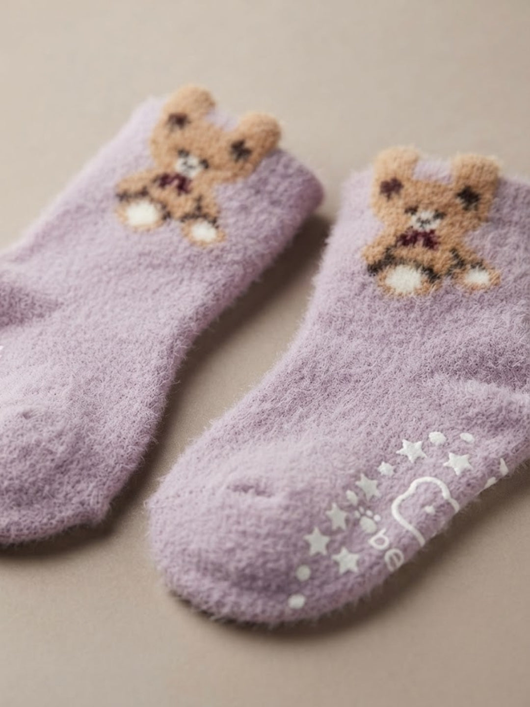 Cdeck Kids Winter Woolen Socks | Soft Fuzzy Rabbit Hair Wool Socks with Anti-Skid Sole | 0–4 Years | Pack of 3 | Multicolor