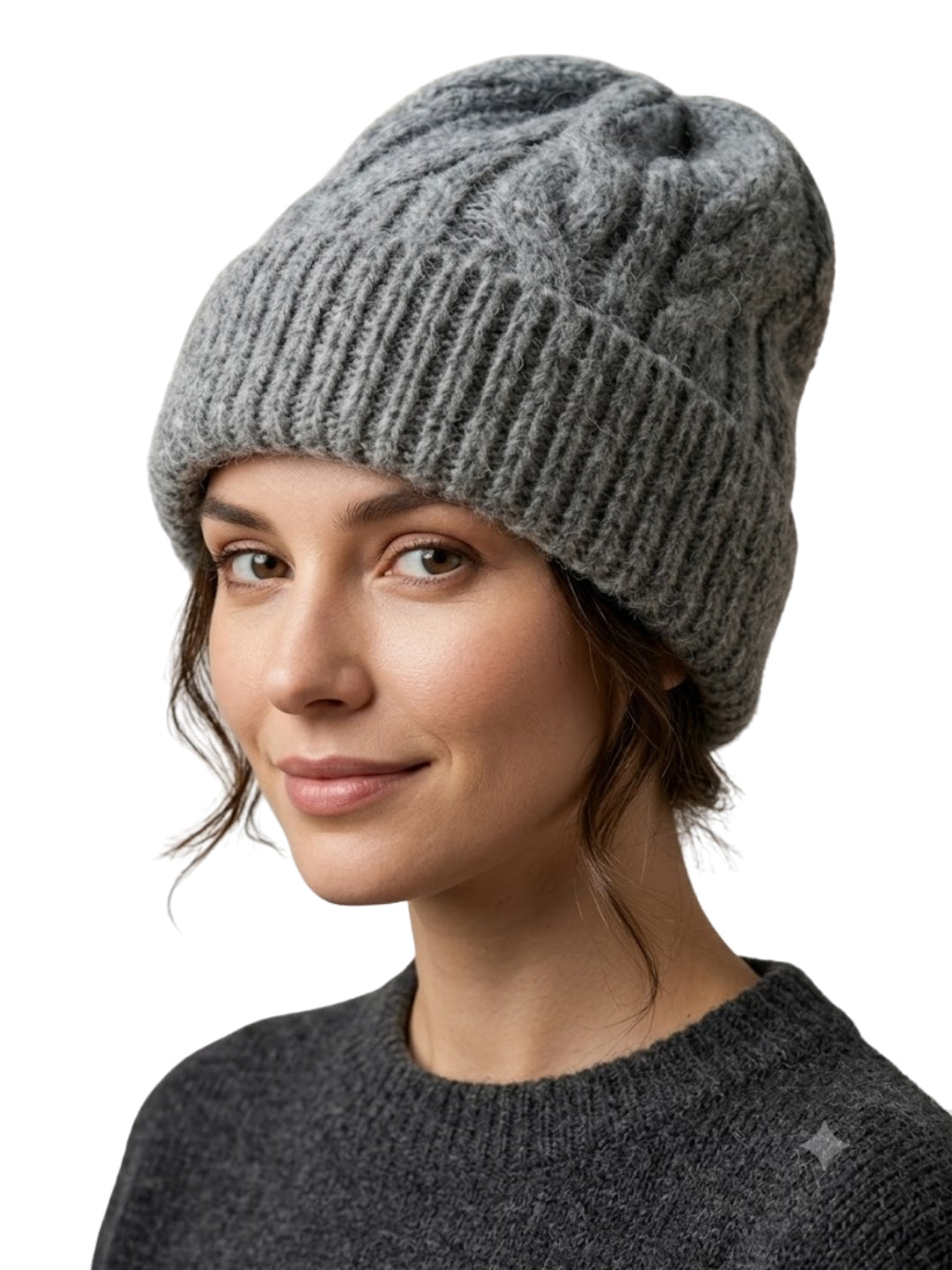 Cdeck Women Woolen Cap | Soft Knitted Winter Beanie for Women | Warm & Stylish Winter Wear | Free Size| Grey