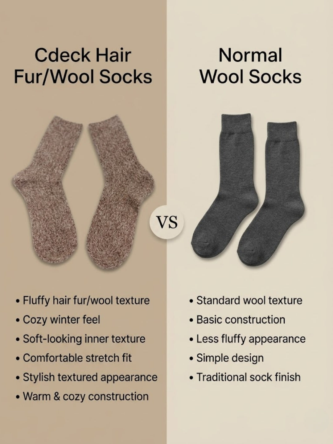 Cdeck Women’s Premium Fuzzy Socks – Soft Warm Winter Socks | Free Size | Brown