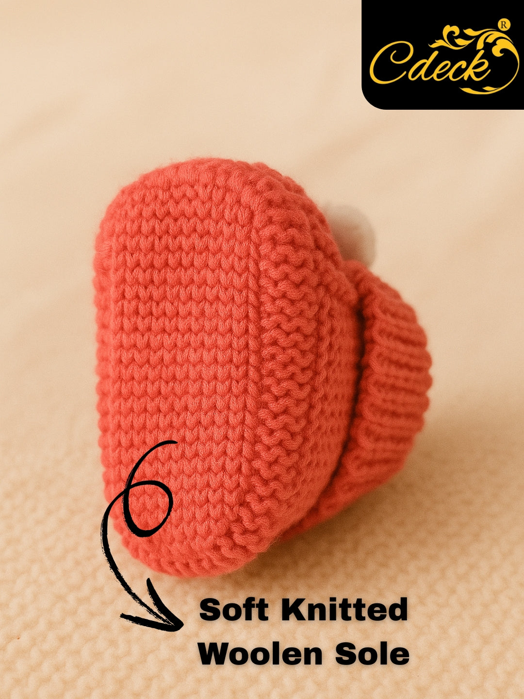 Cdeck Hand Knitted Baby Woolen Booties | Soft, Warm & Comfortable Newborn Footwear | 0–12 Months