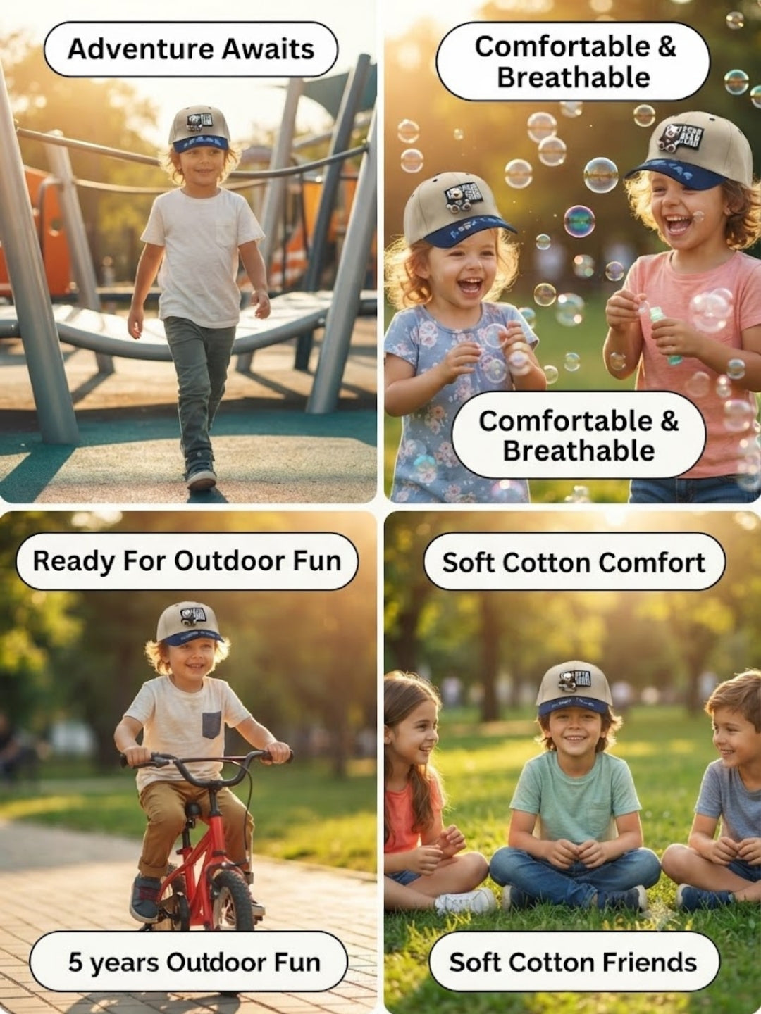 Cdeck Kids Cotton Cap for Boys & Girls